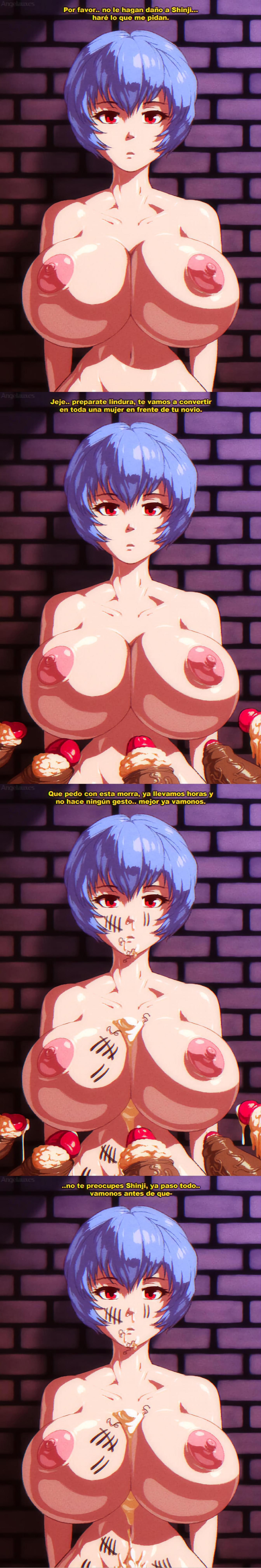 after_sex after_vaginal angelauxes ayanami_rei before_and_after blue_hair body_writing breasts completely_nude_female cum cum_on_body cum_on_breasts cum_on_face dark-skinned_male dark_skin dirty_penis dirty_talk emotionless enjoying excessive_cum excessive_smegma exposed_breasts exposed_nipples female imminent_sex interracial large_breasts mexican multiple_boys neon_genesis_evangelion nipples partial_male penis pink_nipples prostitution rape red_eyes rei_ayanami see-through smegma spanish_text stray_pubic_hair tally tally_marks translation_request writing_on_body writing_on_skin