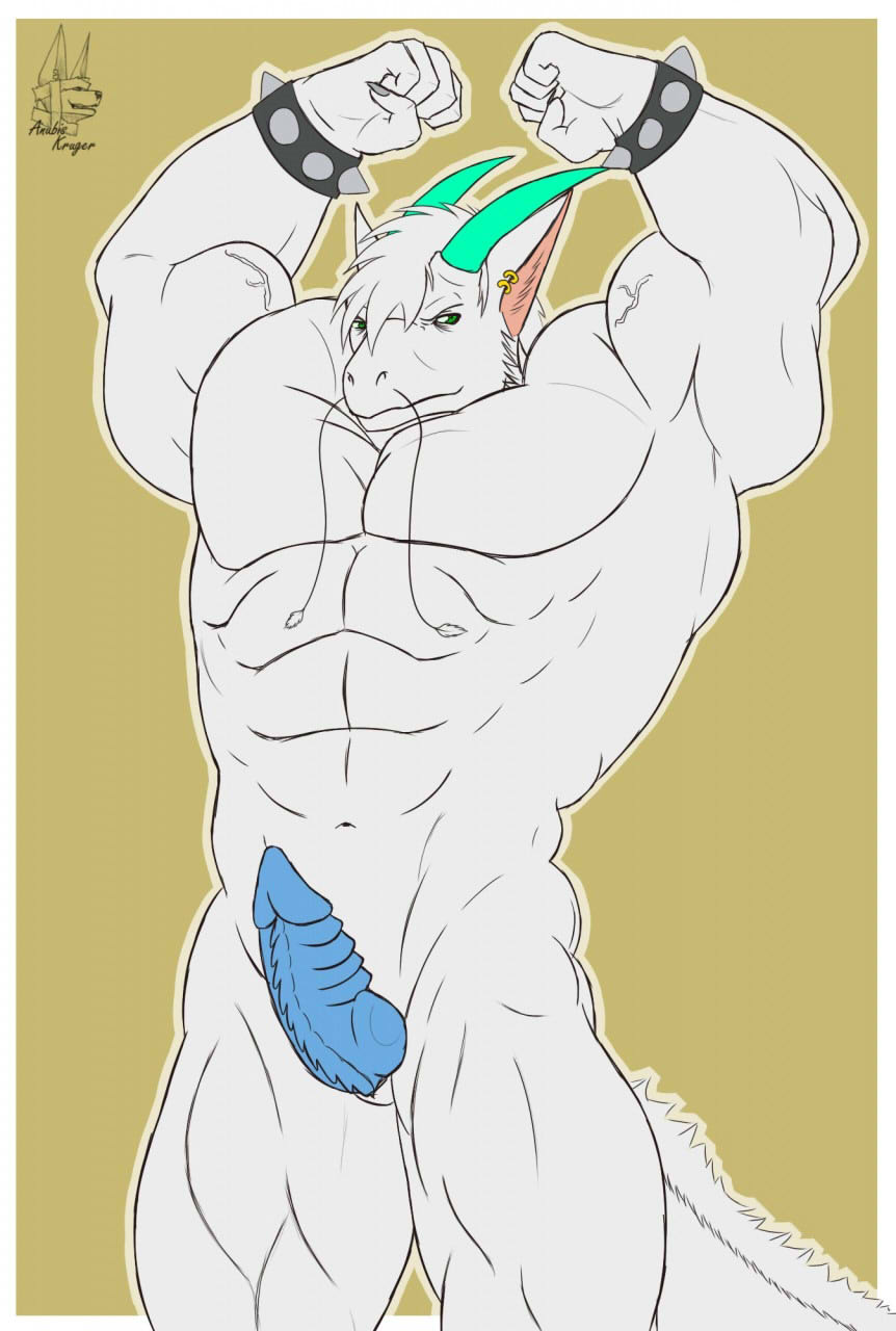 angel_dragon anthro anubis-kruger dragon erection male male_only penis sckhar solo