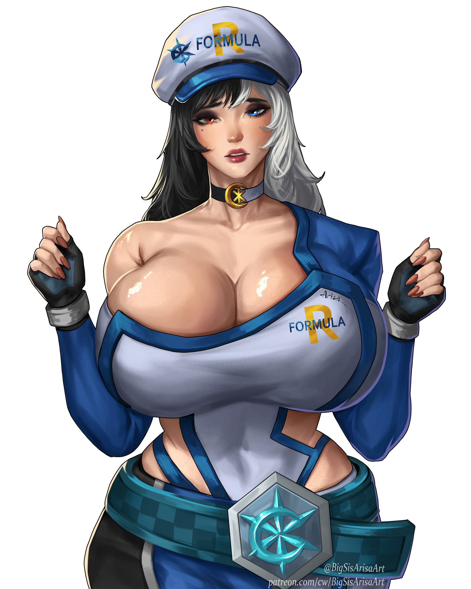 2d, arisa art, asian, asian female, big breasts, cleavage, clothed, female, female only, fully clothed, luna snow, luna snow (marvel rivals), luna snow (sonic trailblazer), marvel, marvel rivals, solo