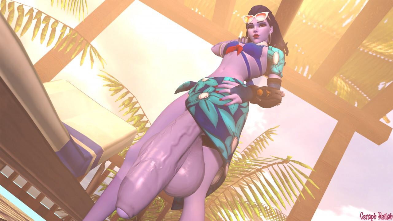 3d ceraph_keilah futanari gigantic_penis gigantic_testicles huge_cock hyper_penis intersex overwatch source_filmmaker veiny_penis widowmaker