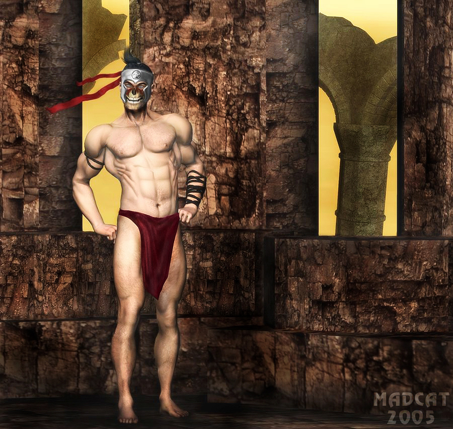 1boy 2000s 2005 3d 3d_(artwork) bara clothed clothed_male gay havik helmet madcat male male_only mortal_kombat muscular muscular_male solo tagme video_games watermark