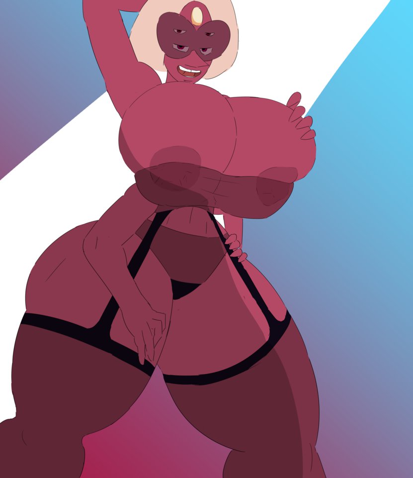 5h4m3l355 big_ass big_breasts breasts dat_ass fat_ass gem_(species) gem_fusion huge_breasts lingerie sardonyx_(steven_universe) sideass smile steven_universe stockings wide_hips