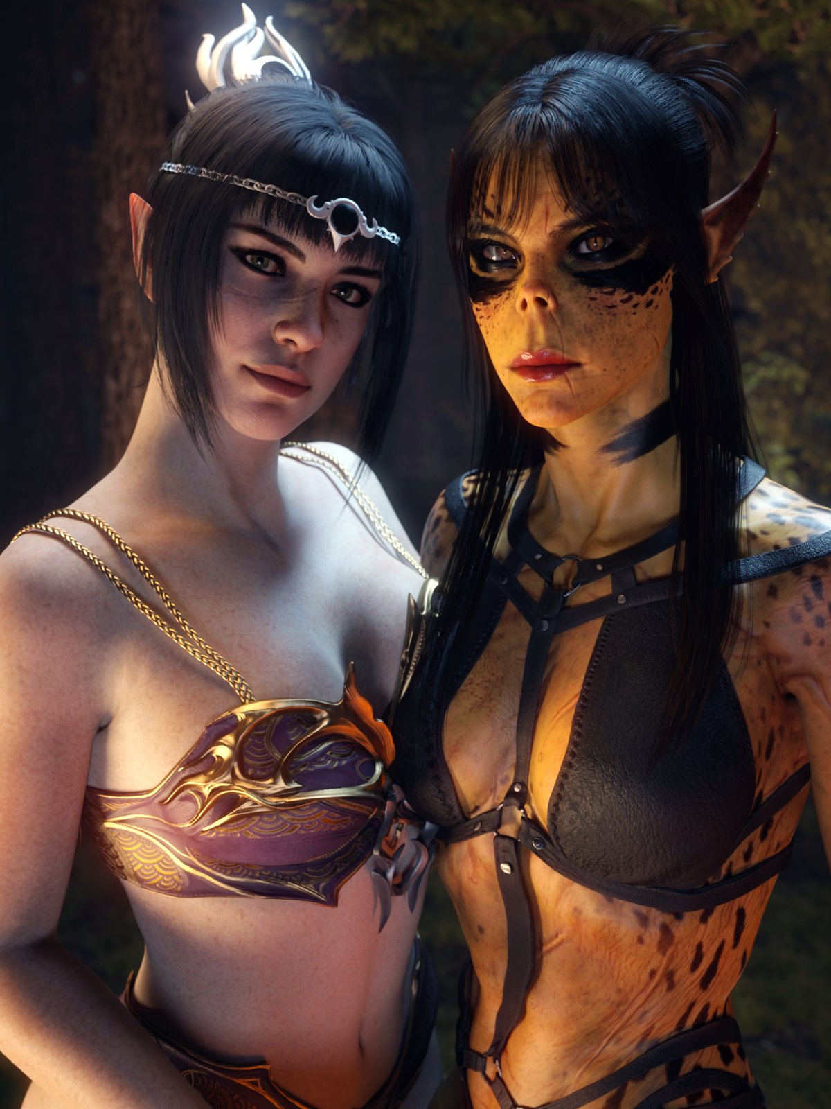 2girls, 3d, ass, baldur's gate, baldur's gate 3, big ass, big breasts, bottom heavy, breasts, bust, busty, chest, curvaceous, curvy, curvy figure, dungeons and dragons, elf, elf female, female, forgotten realms, gith, githyanki, green body, green skin, green-skinned female, half-elf, hips, hourglass figure, huge ass, huge breasts, humanoid, lae'zel, large ass, large breasts, legs, light skin, light-skinned female, long ears, mature, mature female, multiple females, multiple girls, shadowheart, slim waist, small breasts, thick, thick hips, thick legs, thick thighs, thighs, voluptuous, waist, wide hips, word2, yuri