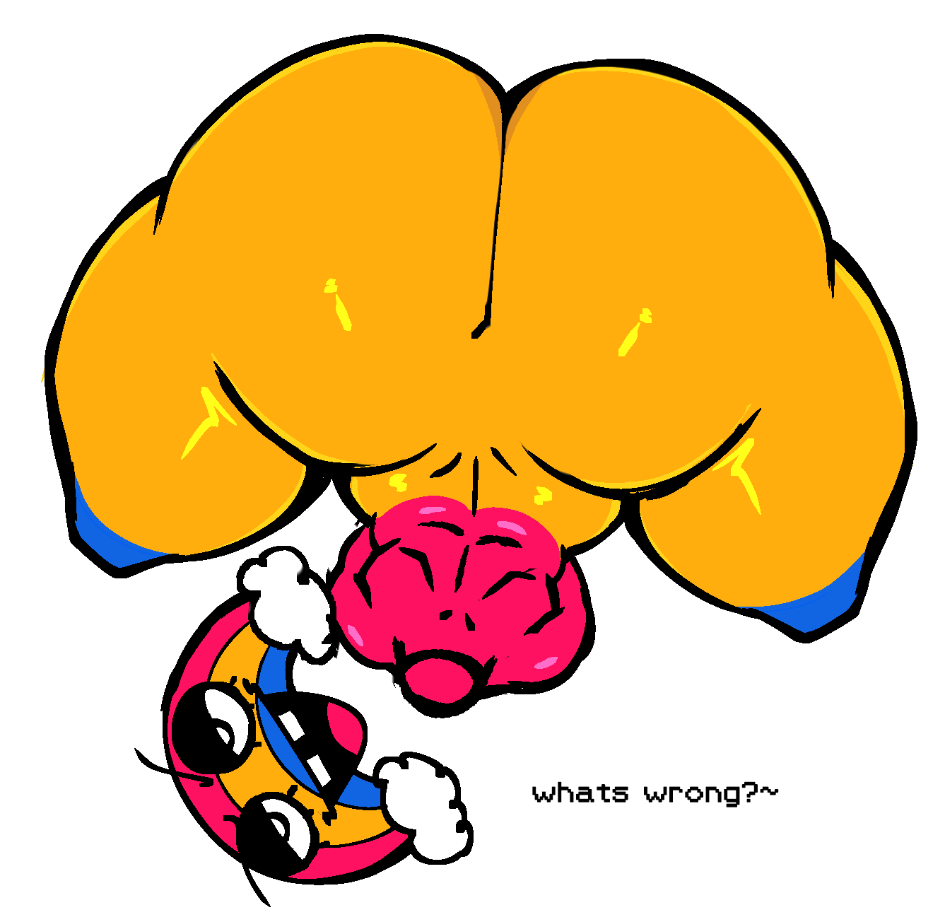 ass big_ass bottomless chica's_magic_rainbow english_text five_nights_at_freddy's five_nights_at_freddy's_world large_penis looking_at_viewer multicolored_body nanodude78 no_background solo talking_to_viewer text