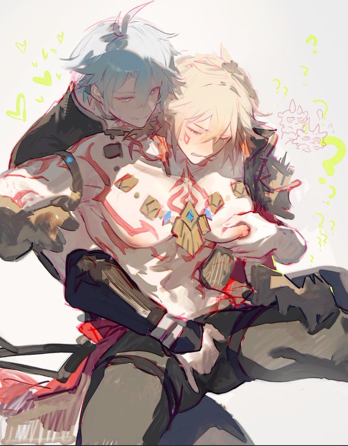 cuntboy, fingering, from behind, gay, gay male, honkai: star rail, intersex, male, mydei (honkai: star rail), pantyhose, phaidei (honkai: star rail), phainon (honkai: star rail), yaoi