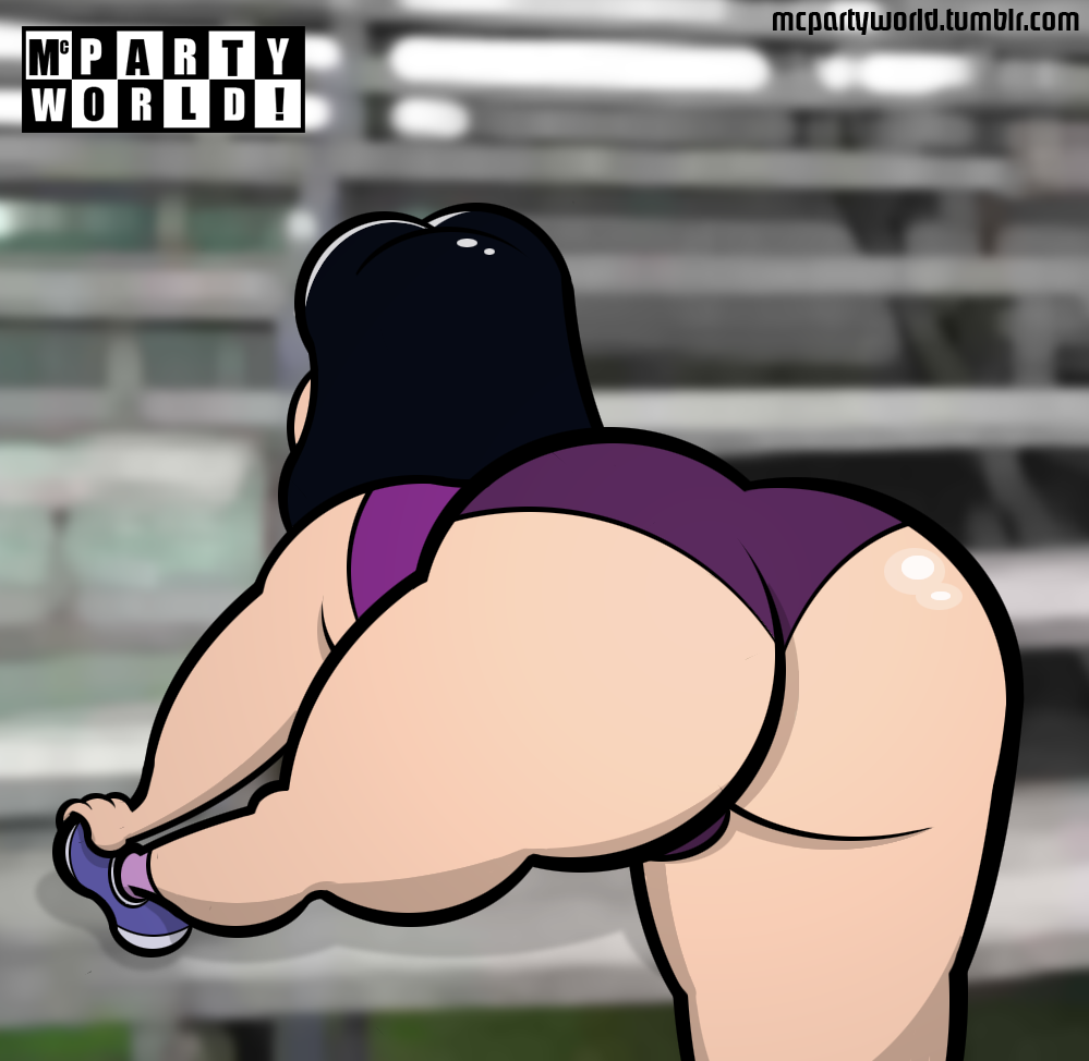 american_dad ass debbie_hyman exercising fat goth large_ass mcpartyworld shorts wedgie