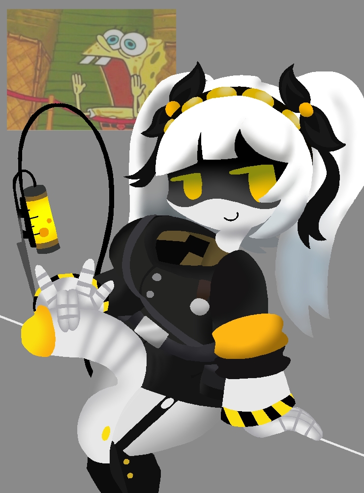 1dickgirl, 1futa, 2025, background, balls, ballsack, breasts, clothed, clothing, dickgirl, digital drawing (artwork), digital media (artwork), futa, futa only, futanari, glitch productions, grey background, hair, holding penis, intersex, j (murder drones), long penis, long tail, looking away, meme in the background, murder drones, penis, pinap juice, ponytail, robot, robot girl, robot humanoid, self upload, silver hair, simple background, sitting, tail, yellow eyes