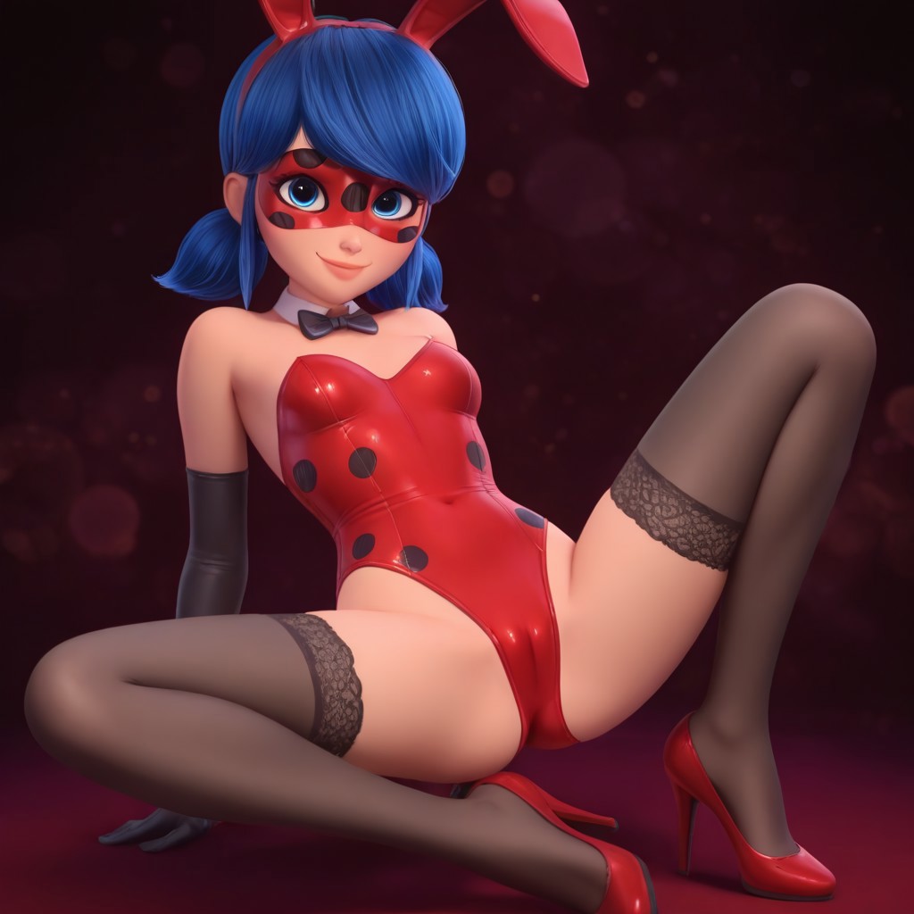 1girls, ai generated, female, female only, ladybug (character), marinette cheng, marinette dupain-cheng, miraculous ladybug, miraculous: tales of ladybug and cat noir, solo