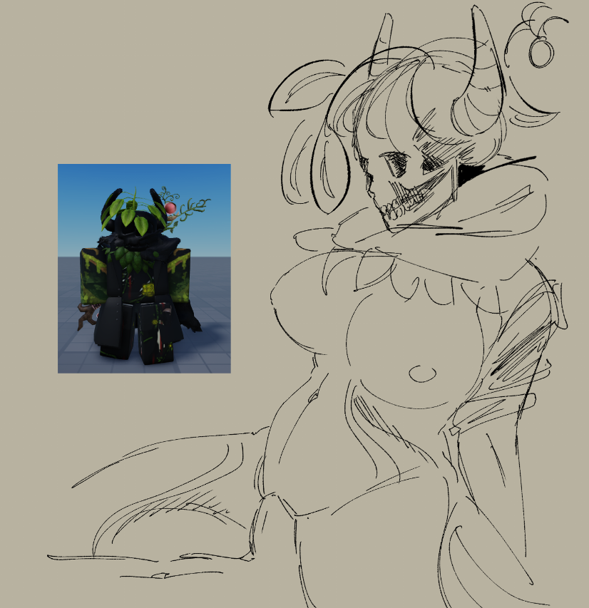 1boy, 1girls, breasts, druid, female, ghostbacon, nipples, pussy, reference image, roblox, roblox avatar, robloxian, sketch, skull, tagme, thighs, vaginal penetration