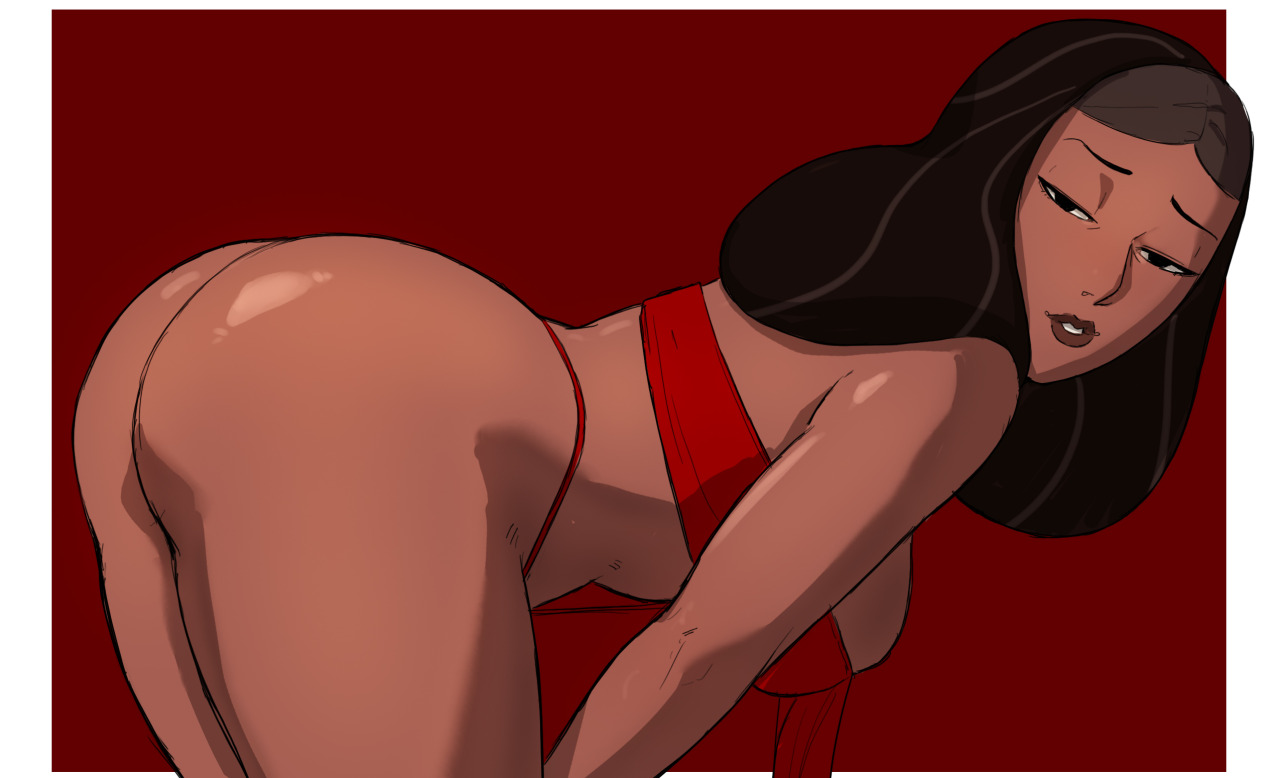 1girls, ass, bare shoulders, belly, bent over, breasts, brown hair, cartoon network, cleavage, covered breasts, dark skin, dark-skinned female, female, female only, hips, large breasts, legs, lipstick, long hair, makeup, milf, naavs, priyanka maheswaran, ribbon, sideboob, solo, steven universe, straight hair, thighs
