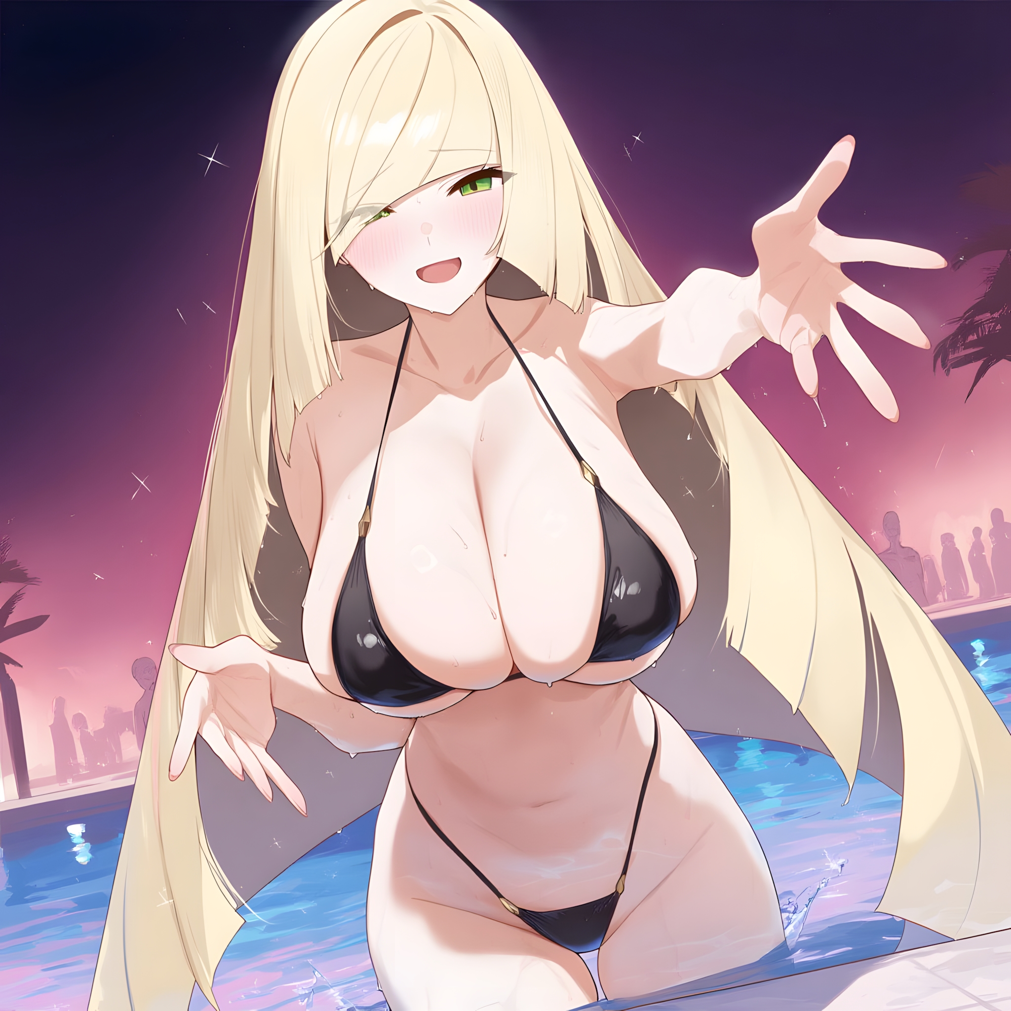 ai assisted, ai generated, big ass, big breasts, female, illustration, lusamine (pokemon), pokemon, sexy