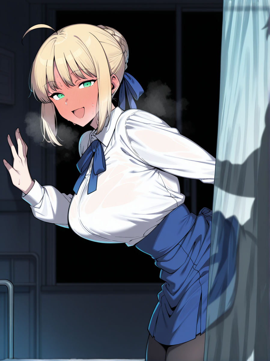 ai generated, artoria pendragon, breasts, cuckold, cuckold pov, cuckolding, curtain, curtains, fate (series), hidden, hidden sex, looking at viewer, netorare, ntr, saber, tagme