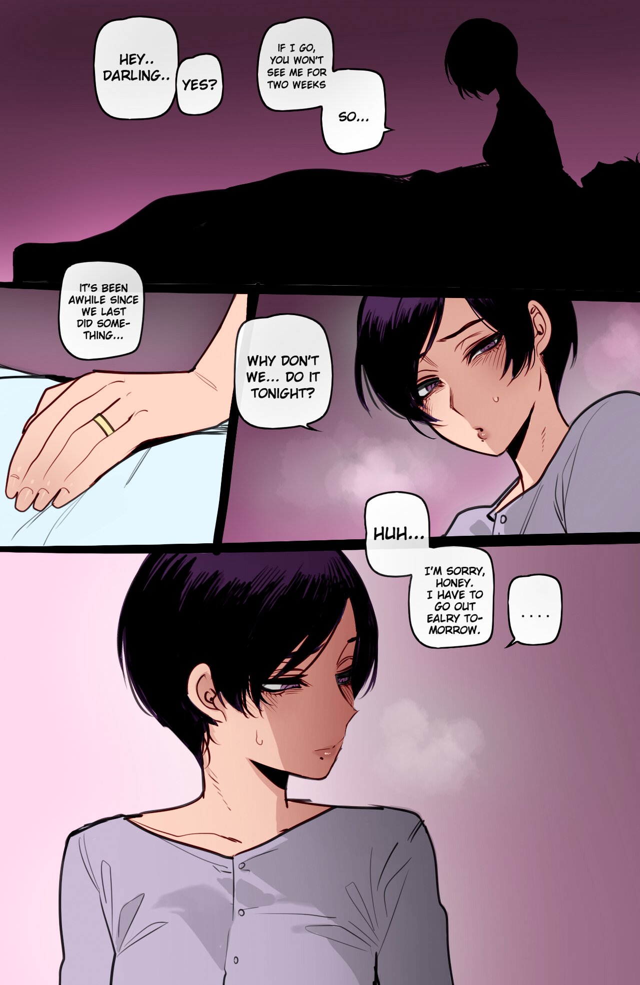 asian_female cheating color color_edit colored comic dialogue edit english_text imminent_cheating japanese_female japanese_mom light-skinned_female light_skin listening listening_to_sex mature mature_female mature_woman milf mr.skull ntr original ratatatat74 rejection short_hair text third-party_edit turned_on wedding_ring