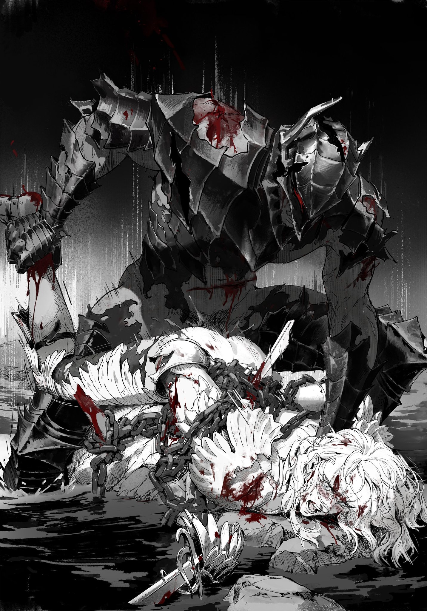 2boys, armour, berserk, black hair, blood, dominant male, femboy, gay, gay sex, griffith, guts (berserk), long hair, male, male on femboy, male on twink, male only, male penetrating, masculine, masculine male, medieval armour, muscular, muscular male, rape, rouge, short hair, submissive, terribleaunt, twink penetrated, white hair, yaoi