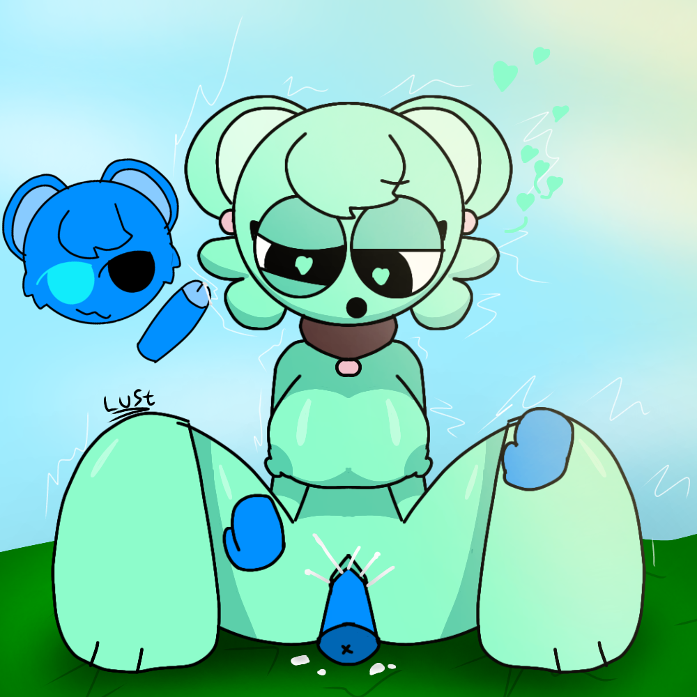 breasts clouds cock cum cum_in_pussy grass jay_(sprunki) moch_(sprunki) mochimochz mouse_ears mouse_girl outside pussy sky sprunki sprunki_oc