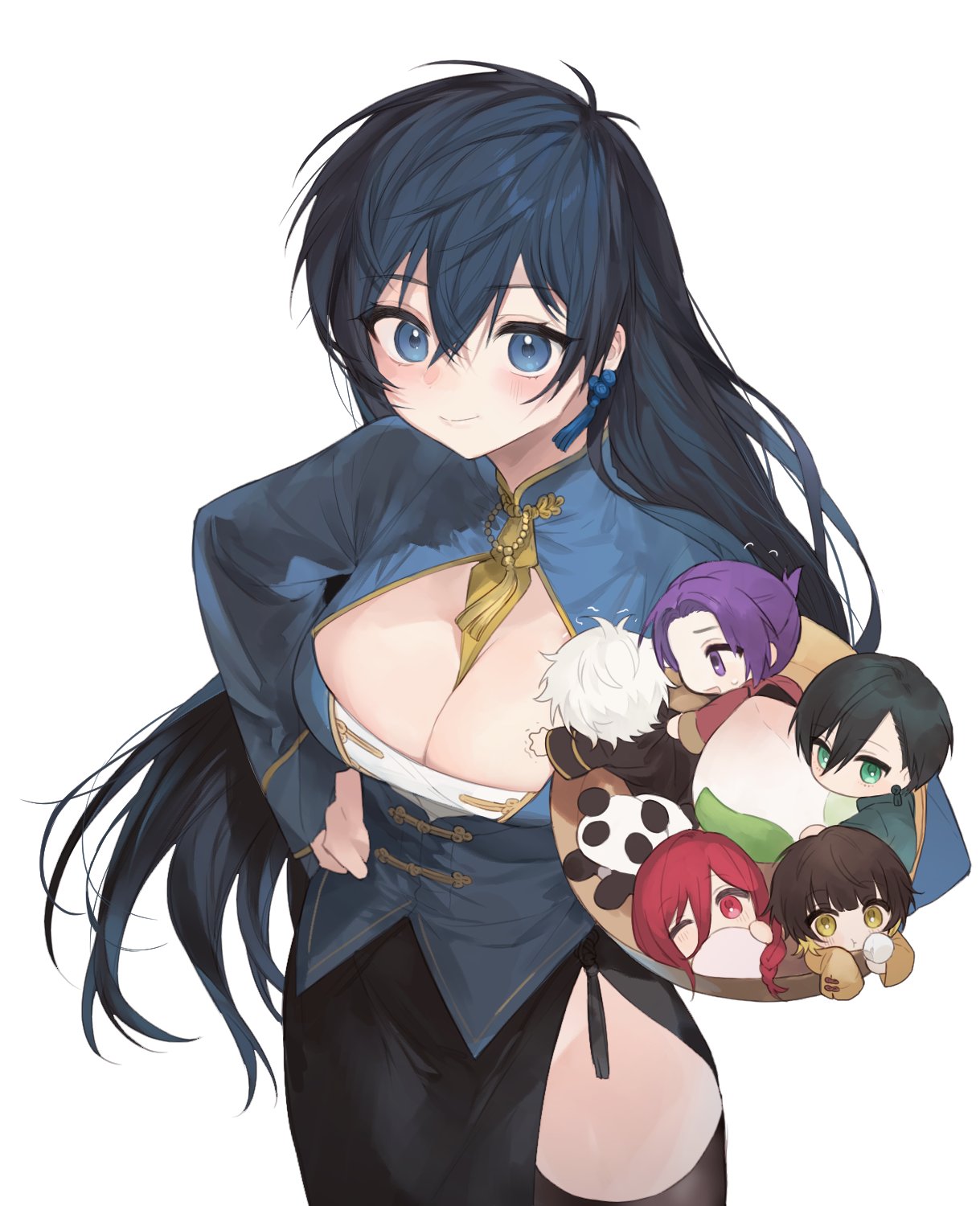 bachira meguru, beautiful, beauty figure, big breasts, blue lock, chibi, chinese clothes, chinese dress, curvy, curvy figure, cute, cute face, cute female, female focus, frabilovelove, hyoma chigiri, isagi yoichi, itoshi rin, nagi seishiro, reo mikage, rule 63, wide hips, wide thighs