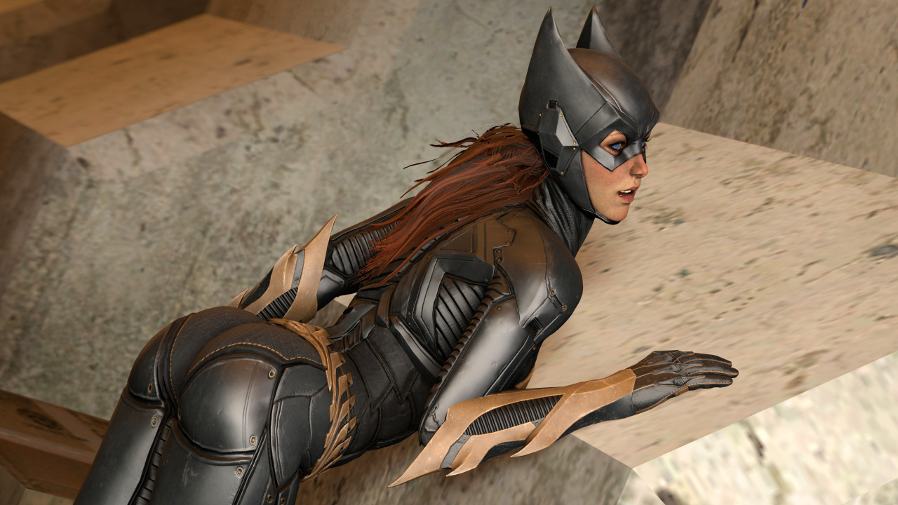 1girls, 3d, ass, batgirl, batgirl (arkham knight), batman (series), batman: arkham knight, bent over, big ass, blue eyes, dc, dc comics, female, female only, huge ass, solo