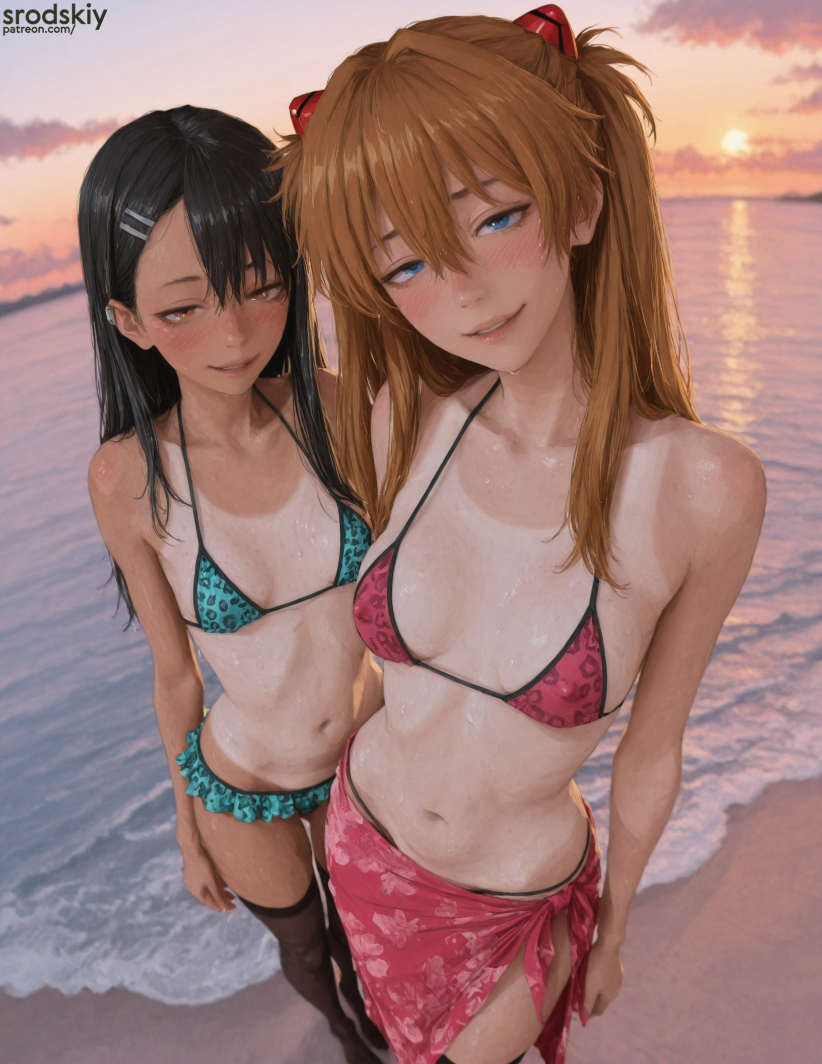 2girls, ai generated, asuka langley sohryu, bikini, cute, cute girl, female, first person view, hayase nagatoro, hentai, horny, looking at viewer, micro bikini, microskirt, naughty face, neon genesis evangelion, petite, petite body, petite breasts, petite female, please don't bully me, nagatoro, pov, school girl, schoolgirl, sexy, sexy female, shy, small breasts, srodskiy, stockings, tagme, tan body, tan skin, tanline, teen girl, teenage girl, teenager, vulgar, young, young female, younger female