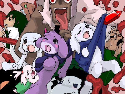 cave_story chaco chie fuyuhiko_date jenka_(cave_story) mimiga misery_(cave_story) momorin_sakamoto purple_fur sue_sakamoto toroko