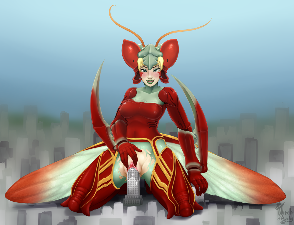 aeon bug building building_insertion city clothing dogu final_fantasy final_fantasy_x giantess insect macro magus_sisters mantis masturbation pussy sandy_(magus_sisters) summon torn_bodysuit vaginal_penetration witchofavalon