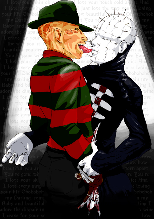 artist_request freddy_krueger gay hellraiser male male_only nightmare_on_elm_street pinhead tagme yaoi