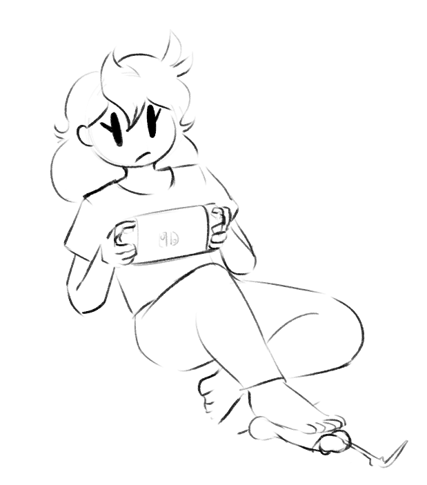 1girls, black and white, black eyes, bored, female, fileanon, foot fetish, footjob, jaiden animations, jaidenanimations, long hair, male, nintendo switch, penis, sketch, youtube, youtuber