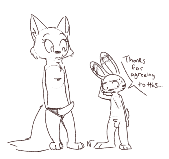 2017 anthro black_and_white canine dialogue dildo disney female flat_chest fox jack_savage lagomorph male mammal monochrome nude penis rabbit rough_sketch sex_toy simple_background skye_(zootopia) strap-on visiti zootopia