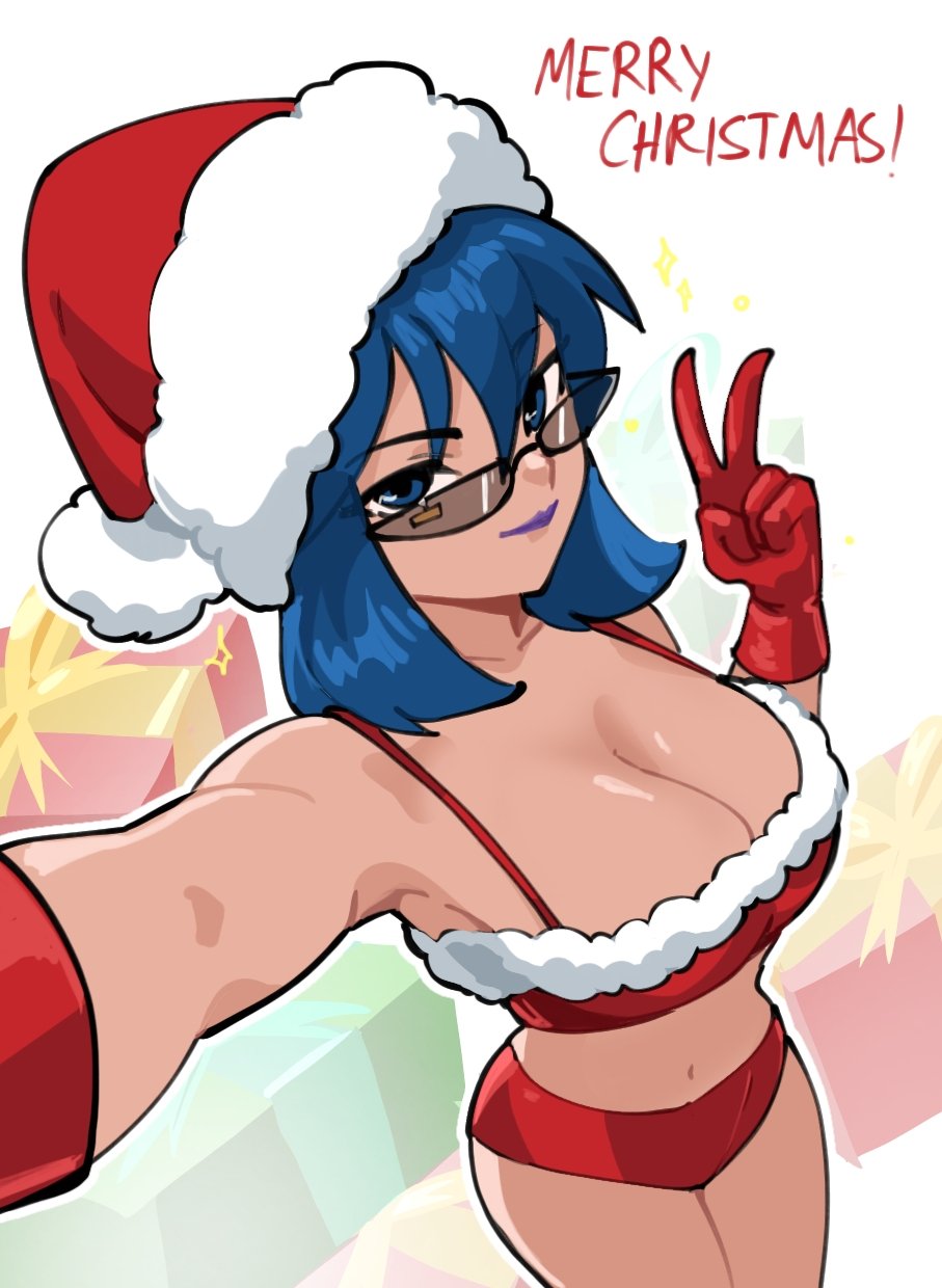 1female 1girls bare_shoulders big_ass big_breasts big_butt big_thighs blowing_kiss blue_eyes blue_hair blue_lipstick breasts breasts_bigger_than_head christmas christmas_clothing christmas_outfit christmas_topwear crop_top cute cute_face cute_girl dark_hair exposed_belly exposed_shoulders eyewear female fortnite fortnite:_battle_royale glasses hope_(fortnite) huge_breasts huge_thighs light-skinned_female light_skin lipstick looking_at_viewer merry_christmas peace_sign purple_lipstick seductive seductive_body seductive_eyes seductive_face seductive_female seductive_gaze seductive_look seductive_mouth seductive_pose seductive_smile seductive_woman selfie selvish94 short_hair slutty_clothing solo solo_female solo_focus thick thick_ass thick_hips thick_legs thick_lips thick_thighs thighs tight_clothes tight_clothing tight_topwear top_view tube_top tubetop