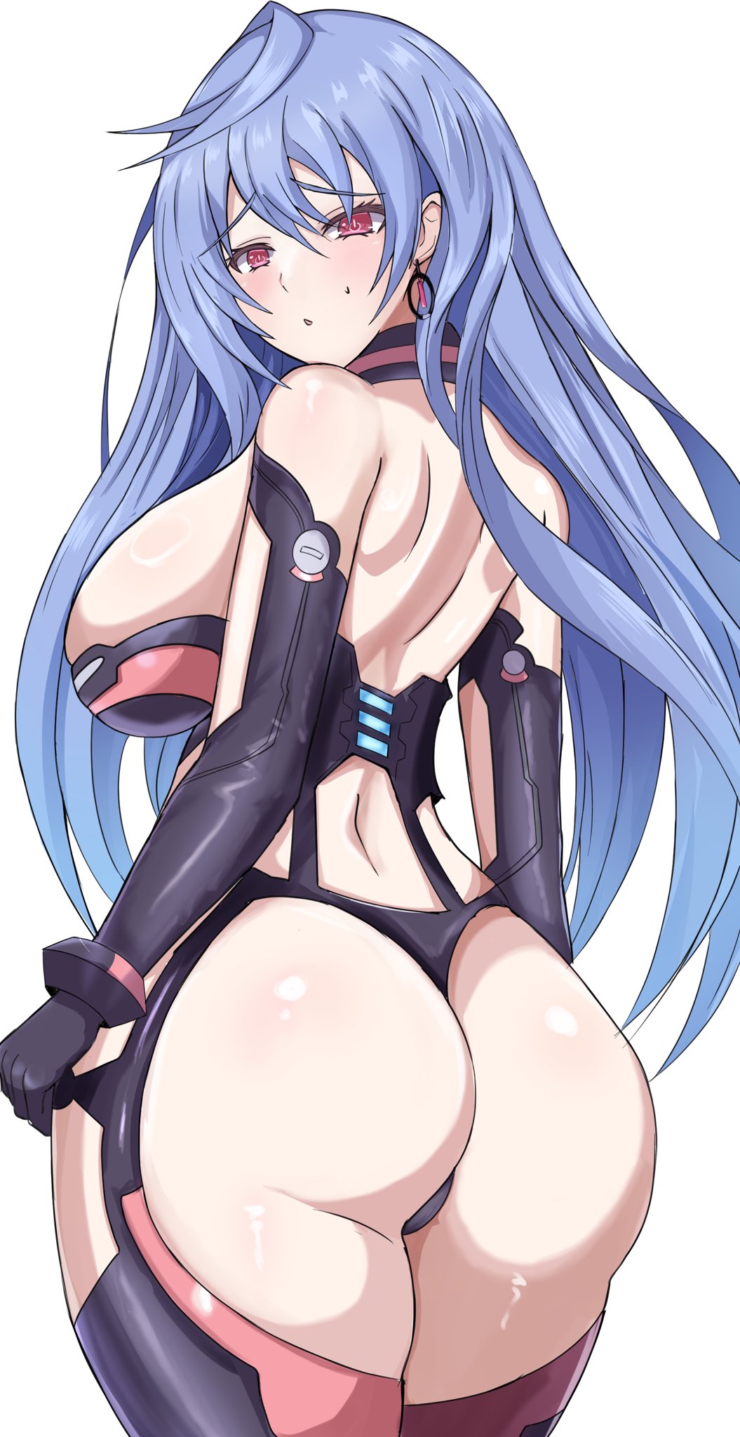 big_breasts bodysuit dat_ass huge_ass iris_heart looking_at_viewer neptunia_(series) plutia thick_thighs