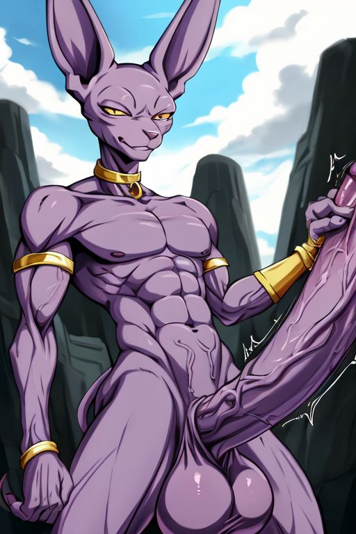 ai_generated beerus big_balls big_penis excessive_size long_penis veins_on_dick veiny_penis