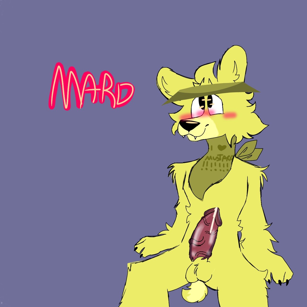 bear colorbox_(mustard) mard_(sprunki) penis sprunki wino yellow_fur