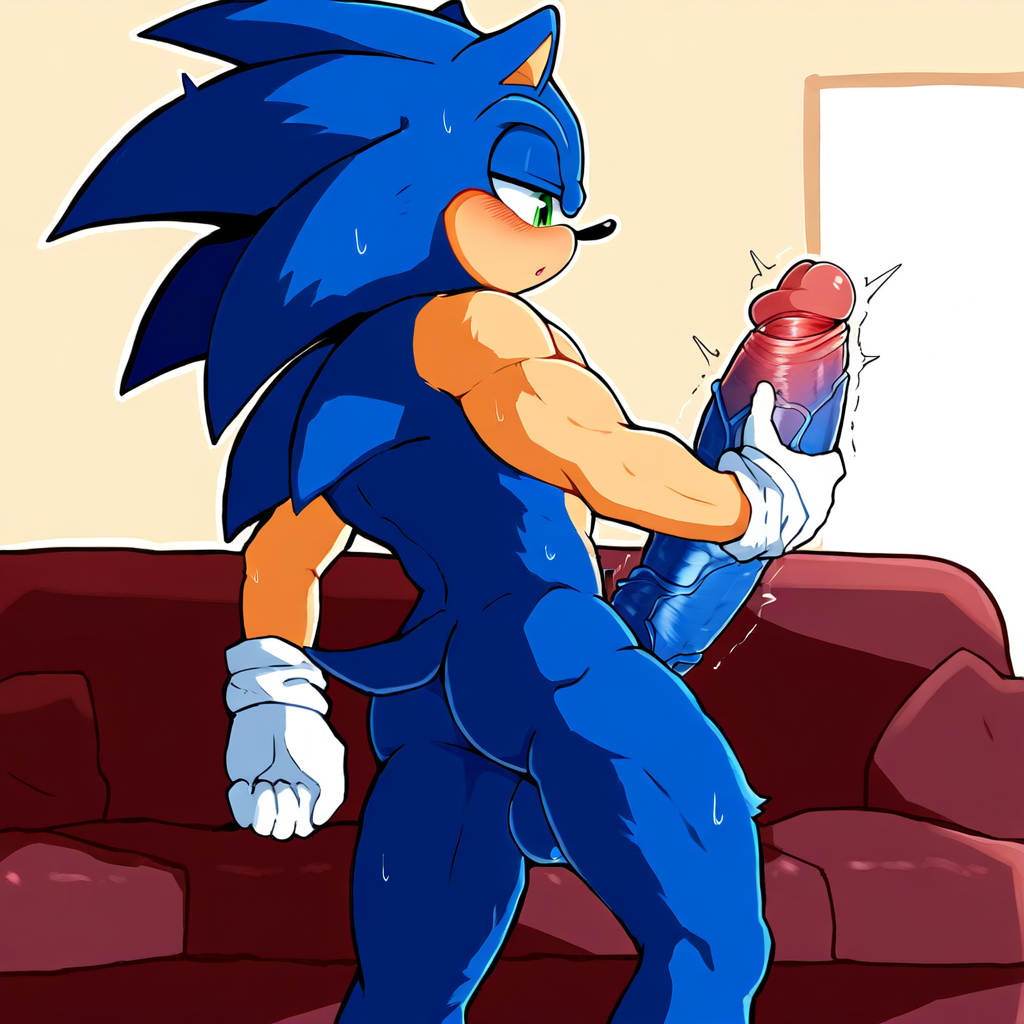 ai_generated big_penis large_penis long_penis male male_only muscles muscular muscular_male seductive solo solo_male sonic_(series) sonic_the_hedgehog sonic_underground veins veins_on_dick veiny_penis