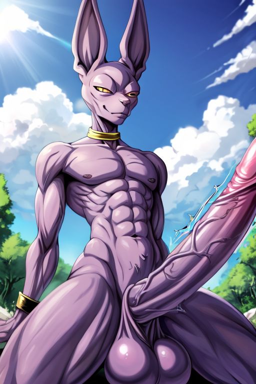 ai_generated beerus big_balls big_penis cocky69 dragon_ball_super excessive_size long_penis veins_on_dick veiny_penis