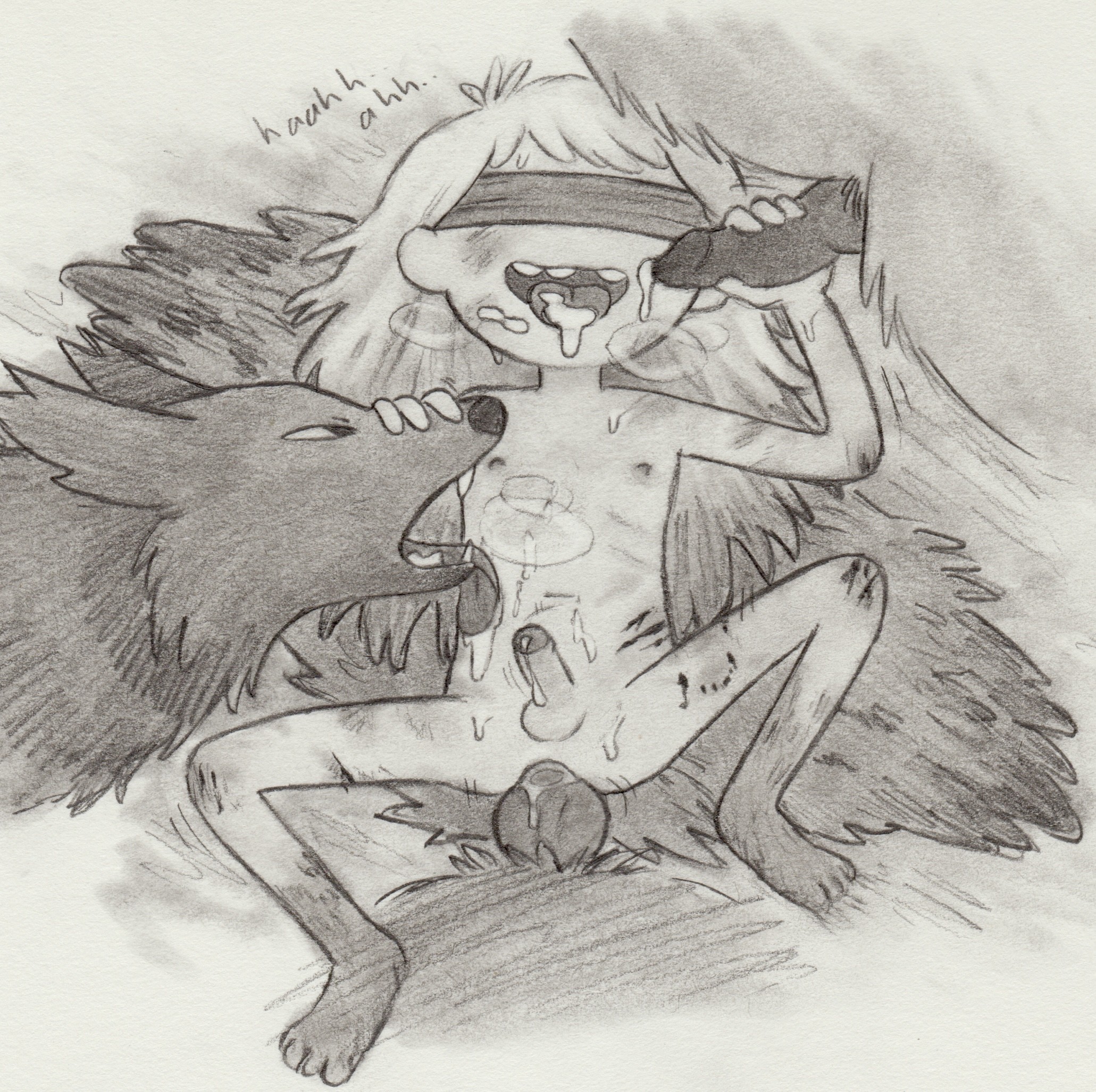1boys, adventure time, beastiality, blindfold, blindfolded, canine, canine genitalia, canine penis, cum, dog, fellatio, femboy, finn the human, long hair, lynxfurr, male only, nude, on back, penis, rape, semen, semen in mouth, wolf, wolves, zoophilia