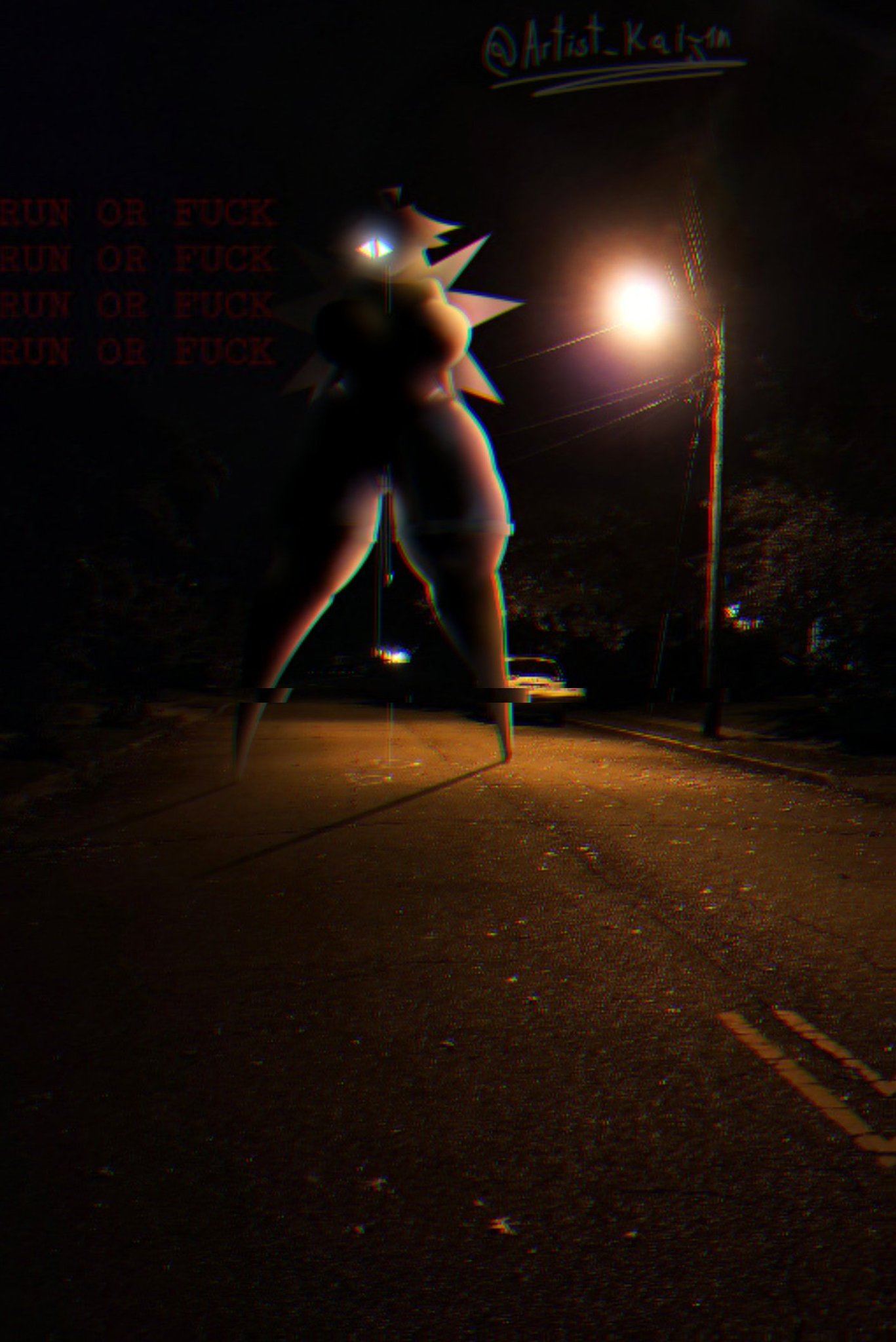 artist kaijin, big breasts, big tights, big woman, blonde hair, creepy, dangerous forest, drooling, female, female only, fen (kaaatie), fpe, fundamental paper education, katieverse, long hair, monster girl, photo, real background, saliva, trevor henderson