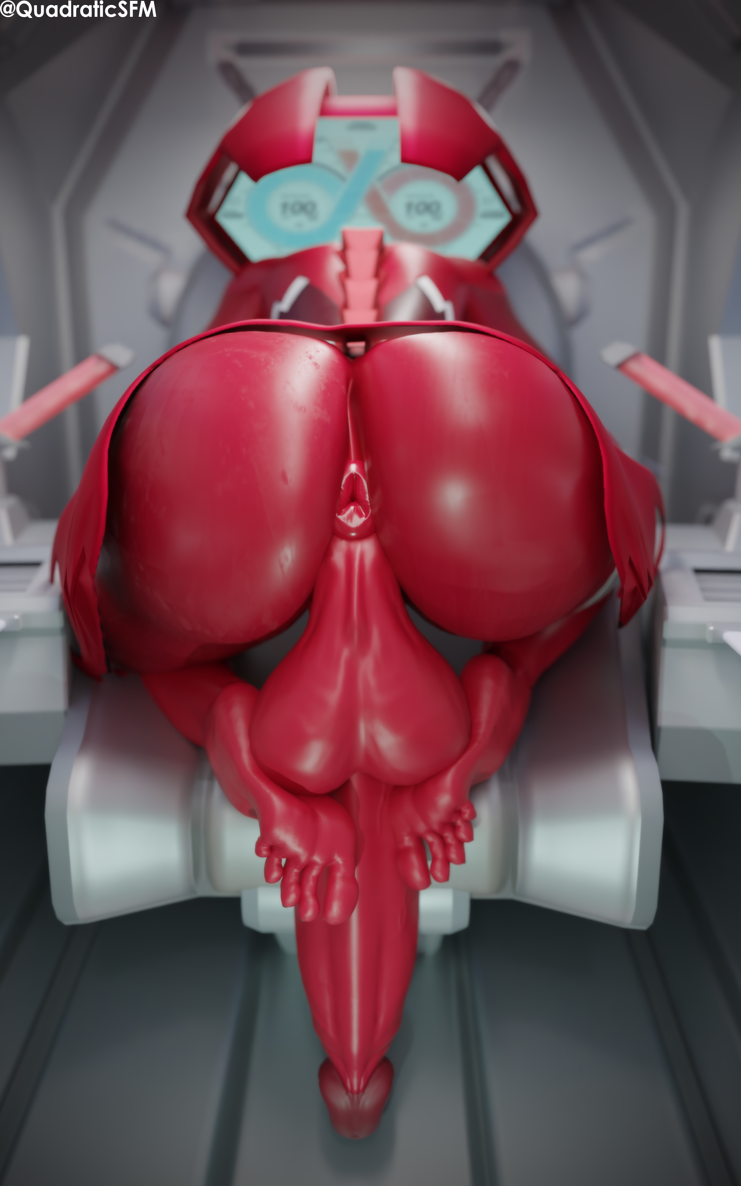 1futa, 3d, anus visible through clothes, asshole visible through clothes, autofootjob, big ass, big butt, cock-tail, cockpit, condom suit, darling in the franxx, feet, feet on balls, feet on penis, foot fetish, futa only, futanari, huge ass, intersex, latex, latex suit, massive ass, presenting anus, presenting ass, presenting hindquarters, puffy anus, quadraticsfm, toes, toes spread, zero two (darling in the franxx)