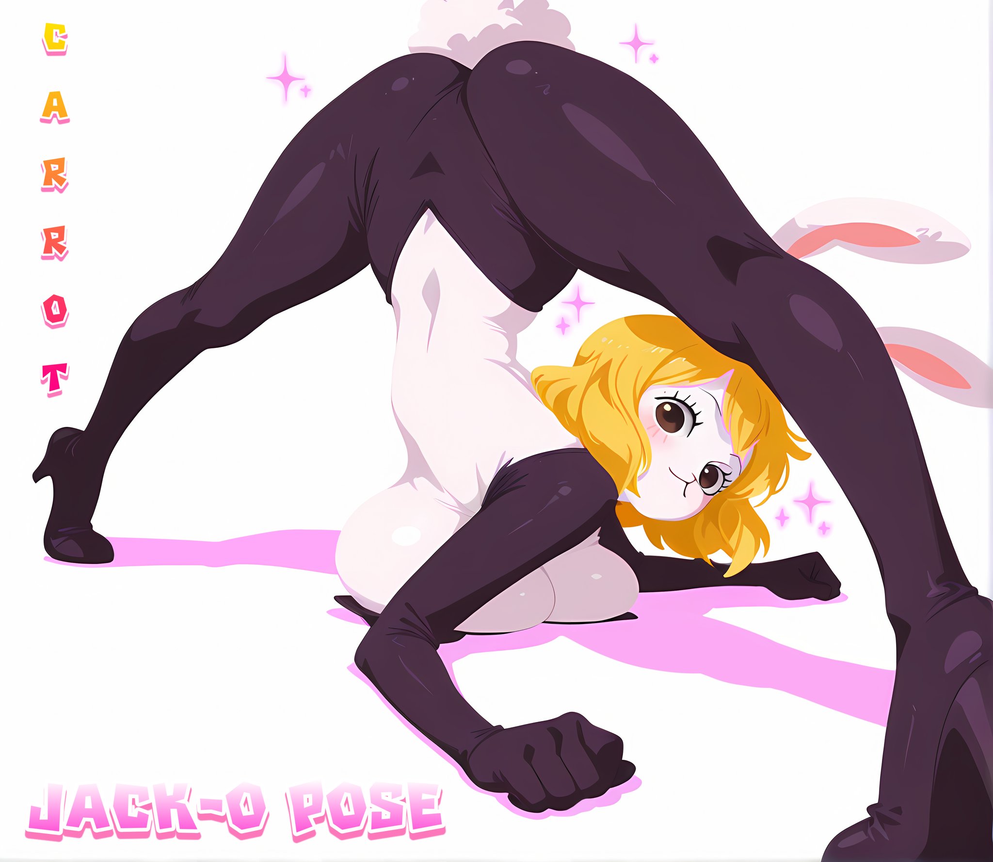 big breasts, blonde hair, carrot (one piece), dai suki anime, female, female only, jack-o pose, lagomorph, lagomorph humanoid, one piece