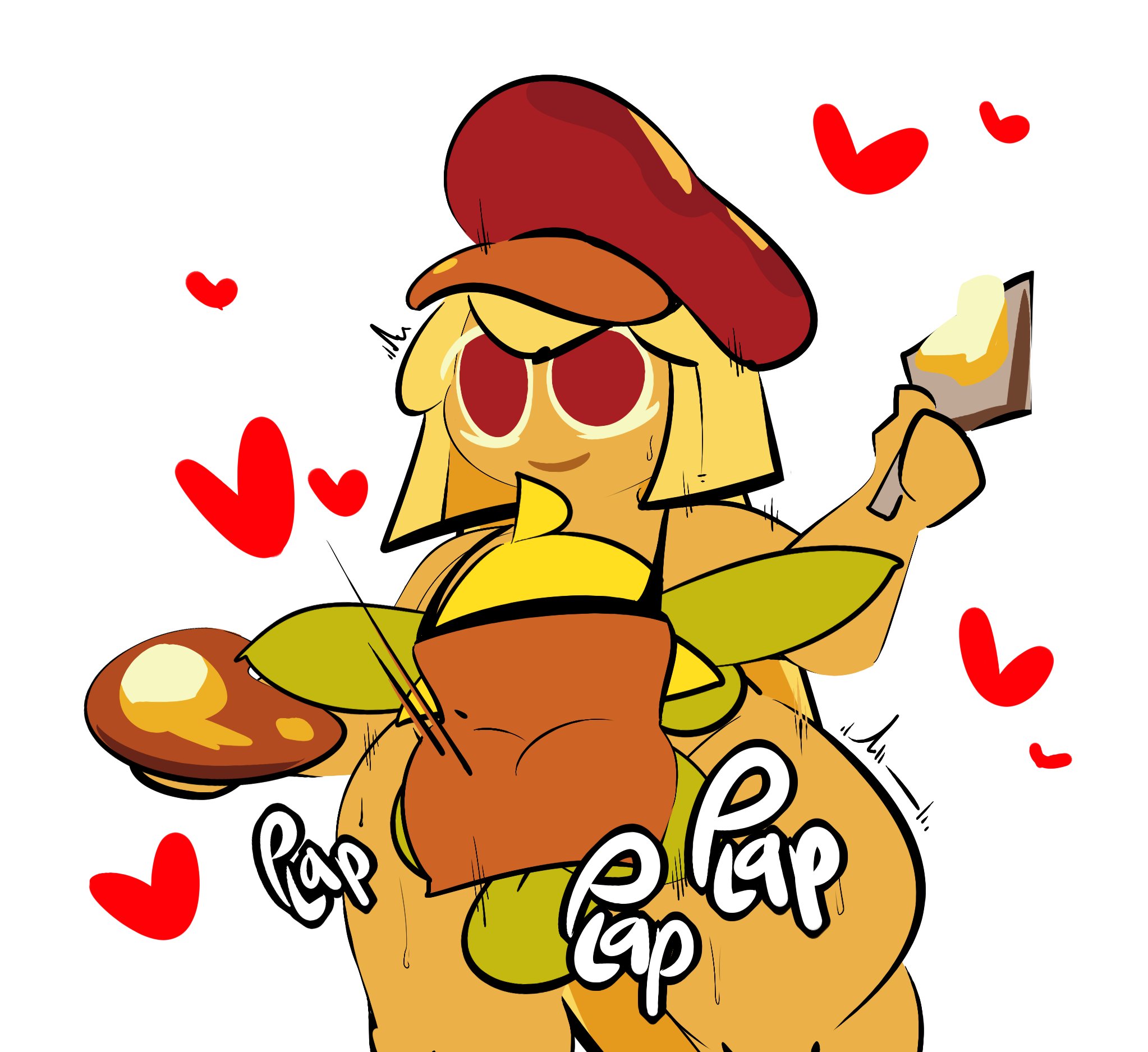1-upclock, 2024, apron, balls, blonde hair, butter pretzel cookie, casual, casual sex, clothing, cookie run, cookie run ovenbreak, duo, fanny packing, female, female penetrated, food, ginkgoblin, goblin, hat, headwear, heart, larger female, larger penetrated, male, male penetrating, male penetrating female, male/female, size difference, smaller male, thick thighs, vagina, vaginal, vaginal insertion, vaginal penetration, vaginal sex