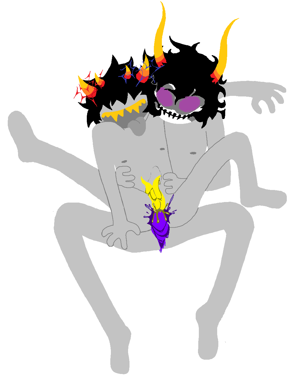 2boys alien alien_genitalia alien_humanoid alien_penis black_hair canon_couple clown clown_boy clown_makeup color colored colored_skin fuzzy_hair gay grey_skin grey_skin hermaphrodite homestuck homestuck_troll horn horns humanoid humanoid_alien hypnosis hypnosis juggalo kurloz_makara large_hair male male_focus male_only messy_hair messy_hair_male mind_control miracrails mituna_captor multi_penis multiple_penises nude nude_male nudity sharp_teeth short_hair short_hair_male tentabulge tentacle tongue_out troll yaoi