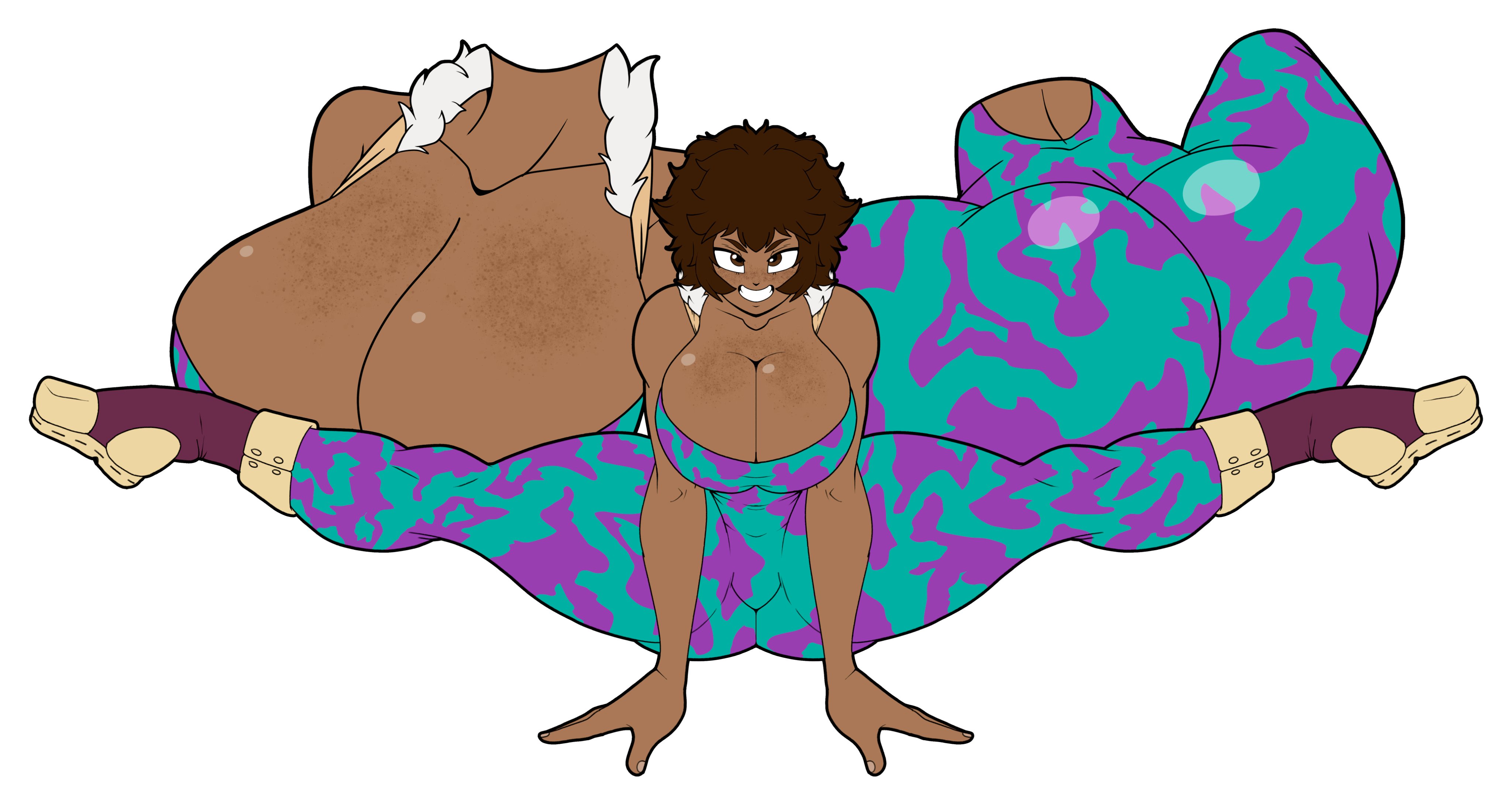 1girls, 2021, 2d, alternate skin color, alternate version available, ass, big ass, big breasts, big butt, black sclera, blackwashed, blindstash, bodysuit, breasts, brown eyes, brown eyes female, brown hair, brown hair female, cleavage, cleavage overflow, collage, dark skin, dark-skinned female, female, freckles, freckles on breasts, fully clothed, hero outfit (mha), hi res, huge ass, large ass, large breasts, looking at viewer, mina ashido, my hero academia, race swap, simple background, smile, smiling, solo, solo female, solo focus, spread legs, spreading, stretching, superhero costume, superheroine, thick thighs, tight clothing, white background