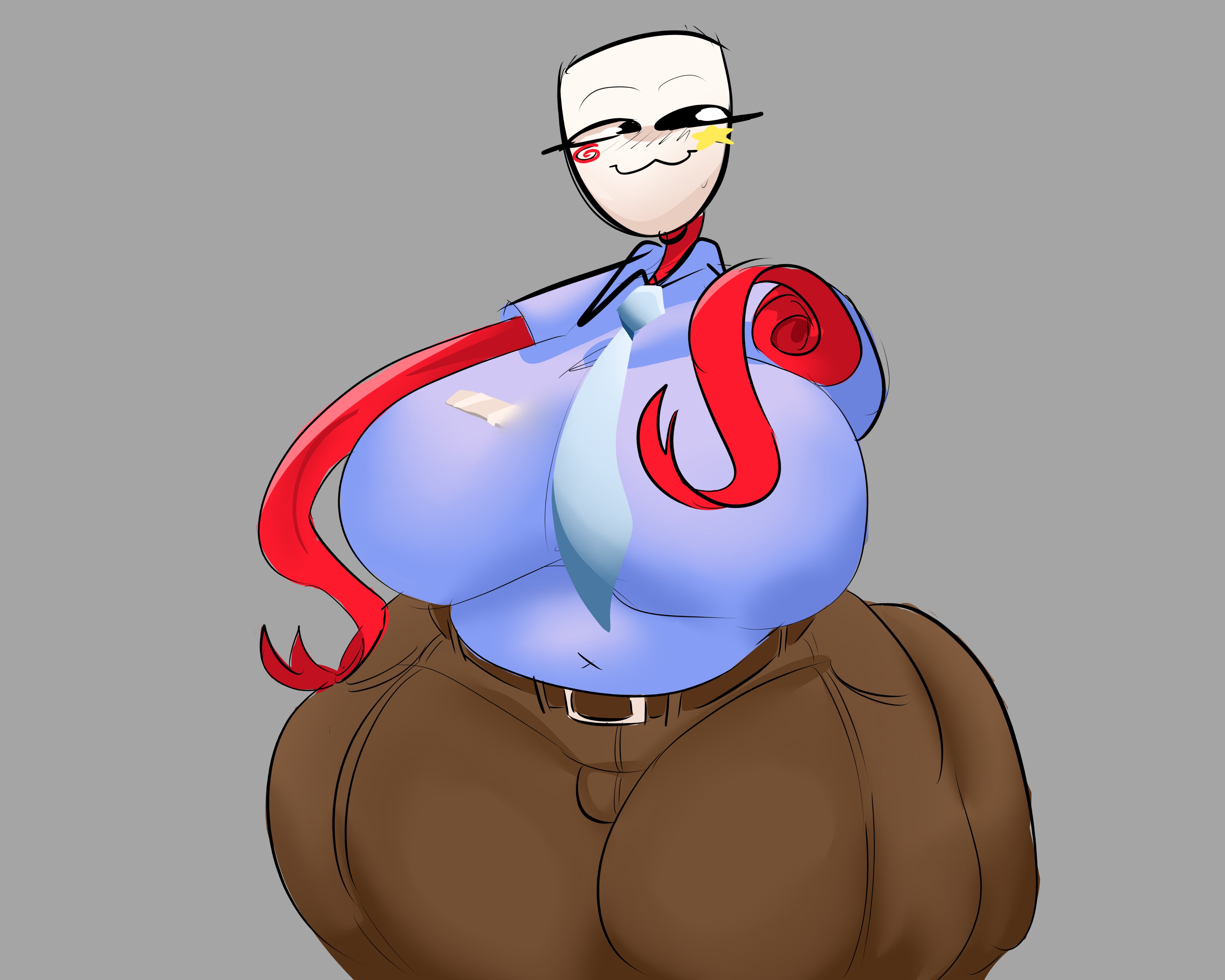 1girl, 1girls, cameltoe, curvaceous, curvy, curvy female, curvy figure, fat ass, fatass, fully clothed, gangle (tadc), gangle (the amazing digital circus), greaseyhair, large ass, large breasts, manager gangle, no visible nipples, pawg build, pussy visible through clothes, smug, smug face, solo, solo female, solo focus, the amazing digital circus, visible underwear