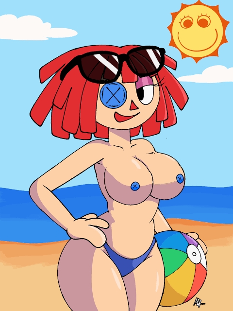 1girls button_nipples hand_on_hip ragatha_(the_amazing_digital_circus) solo_female tagme tagme_(artist) tagme_(source) the_amazing_digital_circus topless_female