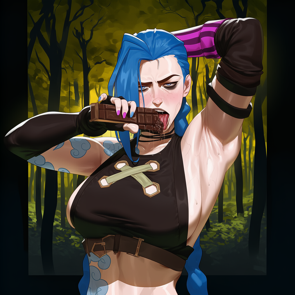 1female 1girls 2d 2d_(artwork) ai ai_art ai_assisted ai_generated armpit armpit_fetish armpits ass biceps big_ass big_breasts big_butt big_thighs biped blue_eyes blue_hair bolt_on_tits breast_implants breasts chocolate chocolate_bar enhanced_breasts fake_breasts female female_focus female_only hourglass_figure huge_ass huge_breasts huge_butt human humanoid jinx_(league_of_legends) large_ass large_breasts league_of_legends league_of_legends:_wild_rift licking light-skinned_female light_skin lovelandsai riot_games saliva saliva_drip saliva_string saliva_trail silicone silicone_implants stable_diffusion straight sweaty_armpits thick_thighs thighhighs thighs twin_braids twintails voluptuous voluptuous_female