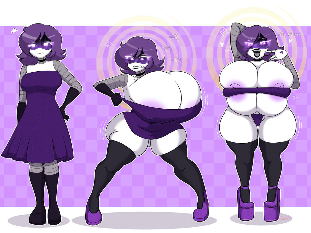 artist request, big ass, big breasts, bimbofication, female, female focus, female only, gigantic breasts, hyper breasts, murder drones, source request, transformation, uzi (murder drones)