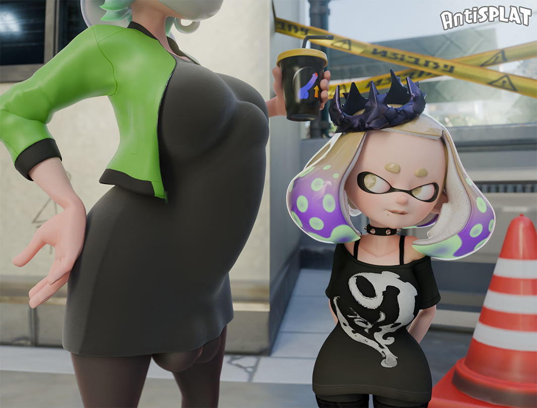 1futa, 1girls, 3d, animal humanoid, anthro, antidotetrl, antisplat, ass, bedroom, big penis, breasts, cephalopod, cephalopod humanoid, dirty talk, erect penis, erection, erection under clothes, female, fully clothed, futa on female, futanari, head back, huge cock, humanoid, indoors, inkling, intersex, large penis, light skin, light-skinned female, long penis, marie (splatoon), marie (wo262), marina (splatoon), mask (marking), nintendo, nipples, pearl (splatoon), penis, pointy ears, pseudo hair, short hair, smile, smiling, splatoon, splatoon (series), splatoon 2, squid, tagme, tentacle, tentacle hair, text, throat bulge, throatpie, uncensored, wo262 (3d model style)