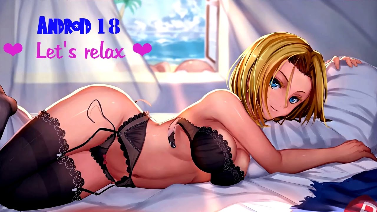 1girls, android 18, artist request, bed, blonde hair, blue eyes, dragon ball, dragon ball z, female, female only, garter belt, lingerie, pillow, solo, stockings, yellow hair