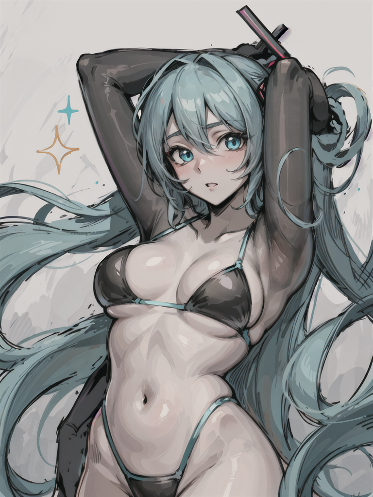 ai_generated bikini breasts fanart hatsune_miku hentai rpg small_boobs sugestive_pose