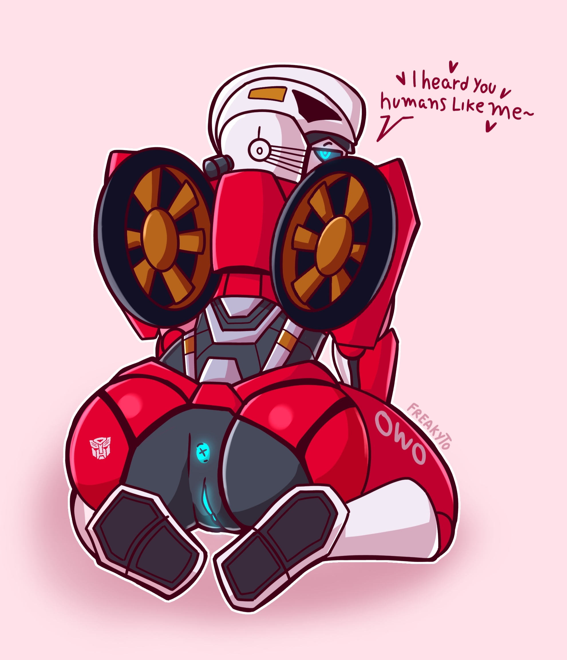 arcee, arcee (rotb), ass, ass focus, asshole, big ass, female, freakyyto, looking at viewer, looking back, pussy, pussy out, robot ass, robot girl, solo, transformers, transformers rise of the beasts