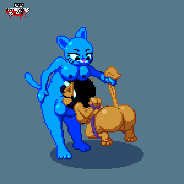 futanari necronomic_con oral pixel_art stomach_inflation toilet_man