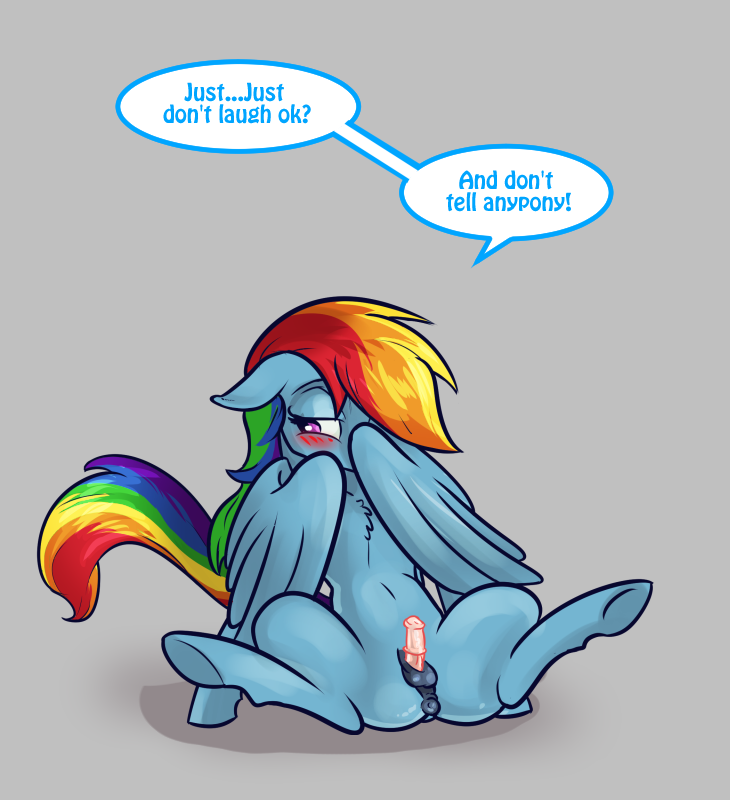 alorix animal_genitalia anus blush dialogue embarrassed equine female feral friendship_is_magic hair horse mammal multicolored_hair my_little_pony pegasus penis pony rainbow_dash_(mlp) rainbow_hair small_penis wings